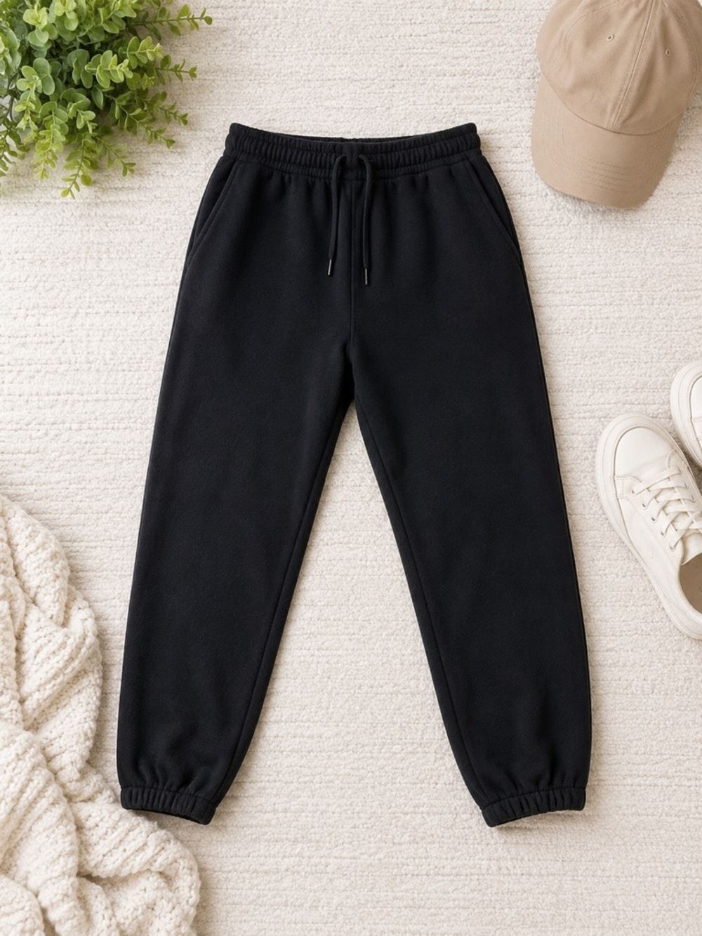 GAP Black Fleece Jogger Sweatpants Women’s Small Cozy Lounge Pants